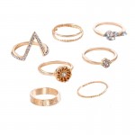 Arihant Gold Plated Contemporary Stackable Rings Set of 7