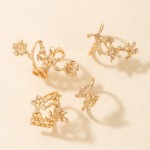 Arihant Gold Plated Floral Contemporary Stackable Rings Set of 4