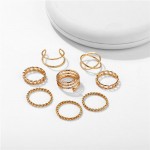 Arihant Combo of 8 Gold Plated Mixed Sized Rings PC-RNG-910