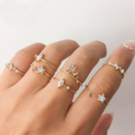 Arihant Jewellery For Women Gold Plated Rings Combo