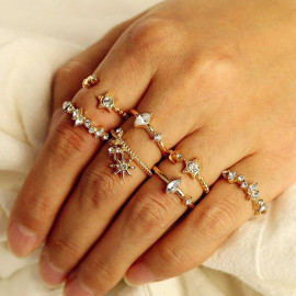 Arihant Jewellery For Women Gold Plated Rings Combo