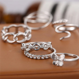 Arihant Jewellery For Women Silver Plated Rings Combo