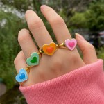 Arihant Jewellery For Women Gold Plated Multicolor Heart Shaped Rings Set of 4