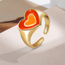 Arihant Jewellery For Women Gold Plated Multicolor Heart Shaped Rings Set of 5