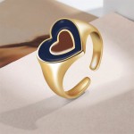 Arihant Jewellery For Women Gold Plated Multicolor Heart Shaped Rings Set of 5