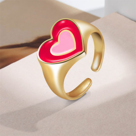 Arihant Jewellery For Women Gold Plated Multicolor Heart Shaped Rings Set of 5