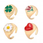 Arihant Jewellery For Women Gold Plated Multicolor Rings Set of 4