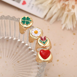Arihant Jewellery For Women Gold Plated Multicolor Rings Set of 4