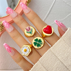 Arihant Jewellery For Women Gold Plated Multicolor Rings Set of 4
