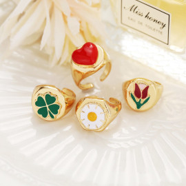 Arihant Jewellery For Women Gold Plated Multicolor Rings Set of 4