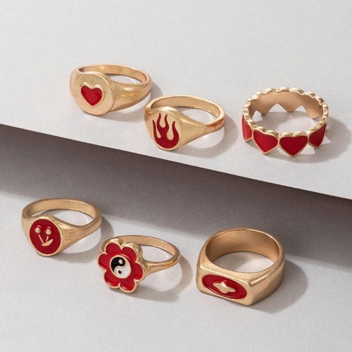 Arihant Jewellery For Women Gold Plated Red Rings ...