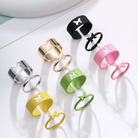 Arihant Jewellery For Women Gold Plated Multicolor Butterfly inspired Rings Set of 12