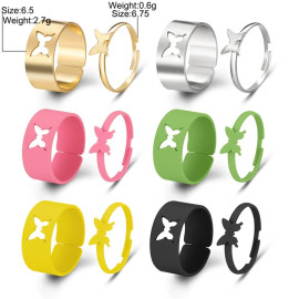 Arihant Jewellery For Women Gold Plated Multicolor Butterfly inspired Rings Set of 12
