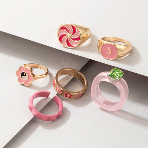Arihant Jewellery For Women Gold Plated Pink Rings...