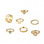Arihant Jewellery For Women Gold Plated Gold-Toned  Rings Set of 7