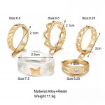 Arihant Jewellery For Women Gold Plated Rings Set of 5