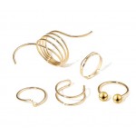 Arihant Jewellery For Women Gold-Plated Gold Toned  Rings Set of 5