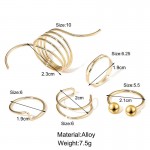 Arihant Jewellery For Women Gold-Plated Gold Toned  Rings Set of 5