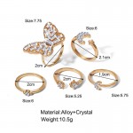 Arihant Jewellery For Women Gold Plated Gold Toned  Rings Set of 5