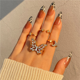 Arihant Jewellery For Women Gold Plated Gold Toned  Rings Set of 5