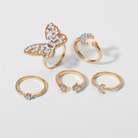 Arihant Jewellery For Women Gold Plated Gold Toned  Rings Set of 5
