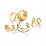 Arihant Jewellery For Women Gold Plated Gold-Toned  Rings Set of 5