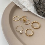 Arihant Jewellery For Women Gold Plated Gold-Toned  Rings Set of 6