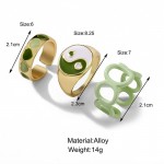 Arihant Jewellery For Women Gold Plated Green Stackable Rings Set of 3