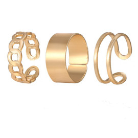 Arihant Jewellery For Women Gold Plated Contemporary Stackable Rings Set of 3