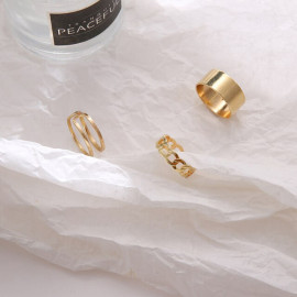 Arihant Jewellery For Women Gold Plated Contemporary Stackable Rings Set of 3