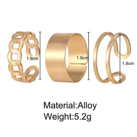 Arihant Jewellery For Women Gold Plated Contemporary Stackable Rings Set of 3