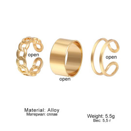 Arihant Jewellery For Women Gold Plated Contemporary Stackable Rings Set of 3