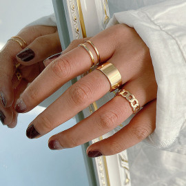 Arihant Jewellery For Women Gold Plated Contemporary Stackable Rings Set of 3
