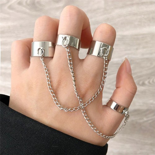 Arihant Jewellery For Women Silver-Toned Silver Plated Chain Rings Set