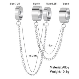 Arihant Jewellery For Women Silver-Toned Silver Plated Chain Rings Set