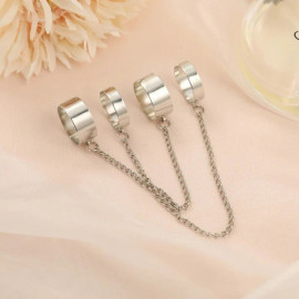 Arihant Jewellery For Women Silver-Toned Silver Plated Chain Rings Set