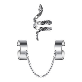 Arihant Jewellery For Women Silver Plated Snake inspired Contemporary Chain Rings Set