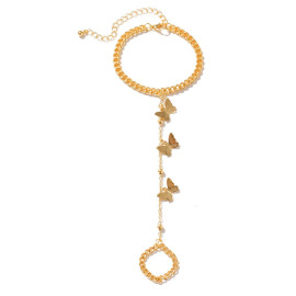 Arihant Jewellery For Women Gold Plated Butterfly inspired Contemporary Bracelet Cum Ring