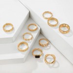 Arihant Gold Plated Contemporary Stackable Rings Set of 13