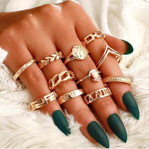 Arihant Gold Plated Contemporary Stackable Rings S...