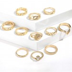 Arihant Gold Plated Contemporary Stackable Rings Set of 11