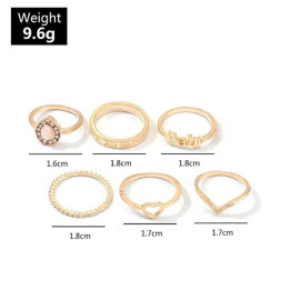 Arihant Gold Toned Gold Plated Stackable Rings Set of 7