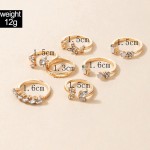Arihant Gold Plated Stone Studded Contemporary Stackable Rings Set of 7