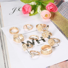 Arihant Gold Plated Snake inspired Stackable Rings Set of 10