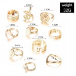 Arihant Gold Plated Snake inspired Stackable Rings Set of 10