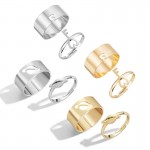 Arihant Gold-Silver Plated Heart-Key inspired Stackable Rings Set of 8
