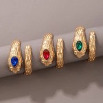Arihant Gold Plated Multicolor Snake inspired Stackable Rings Set of 3