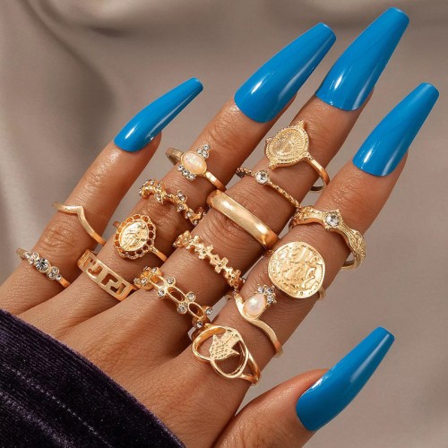 Arihant Gold Plated Contemporary Stackable Rings S...