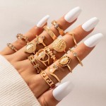 Arihant Gold Plated Contemporary Stackable Rings Set of 15