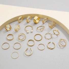 Arihant Women Gold Plated Contemporary Stackable Rings Set of 23